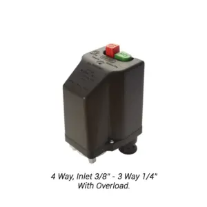 NEMA Pressure Switch Expotherm 2 (4 KW) | 12 BAR, 1/4, 4 Way, 3 Pole, 500 Volt with Overload 6.3 – 10a